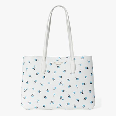 Women's Kate Spade All Day Dainty Bloom Large Tote Bags White Multicolor | EU6410358