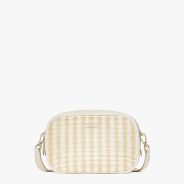 Women's Kate Spade Astrid Straw Medium Crossbody Bags Cream | AK5497863