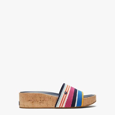 Women's Kate Spade Breeze Striped Platform Slides Multicolor | KB1285347