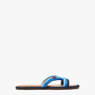 Women's Kate Spade Captain's Cord Slides Blue Multicolor | UJ5618074