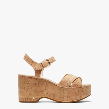 Women's Kate Spade Jasper Platform Wedge Sandals Beige | RC8307649