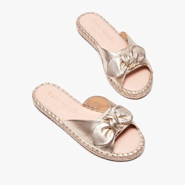 Women's Kate Spade Saltie Shore Slides Gold | QJ4763018