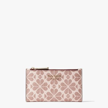 Women's Kate Spade Spade Flower Coated Canvas Small Bifold Wallets Pink Multicolor | BT2168304