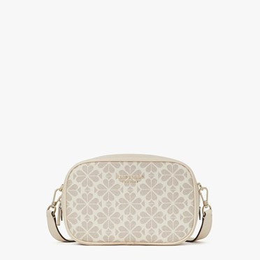 Women's Kate Spade Spade Flower Coated Canvas Infinite Medium Crossbody Bags White Multicolor | EQ4629075