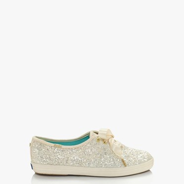 Women's Kate Spade x Keds Glitter Sneakers Cream | TA7243105