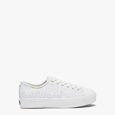 Women's Kate Spade x Keds Triple Kick Embroidered Sneakers White | XG6493052