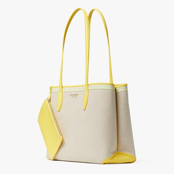 Women's Kate Spade All Day Canvas Large Tote Bags Yellow Multicolor | FG9537641