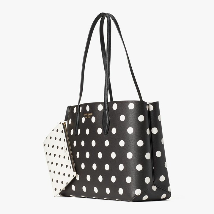 Women's Kate Spade All Day Sunshine Dot Large Tote Bags Black Multicolor | QC7869430