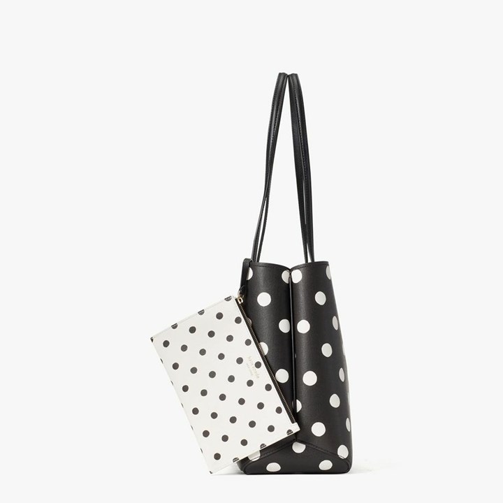 Women's Kate Spade All Day Sunshine Dot Large Tote Bags Black Multicolor | QC7869430