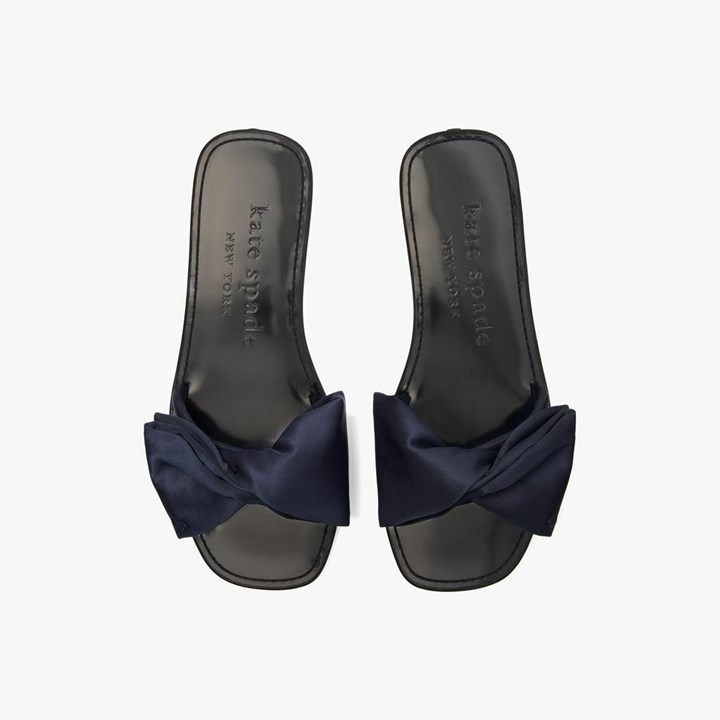 Women's Kate Spade Bikini Bow Slides Blue | AK9405123