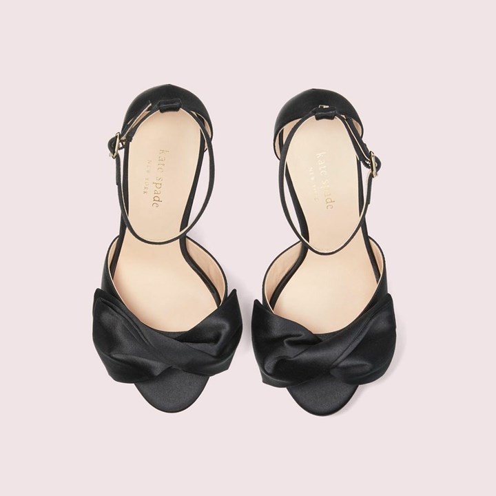 Women's Kate Spade Bridal Bow Sandals Black | CZ9582306