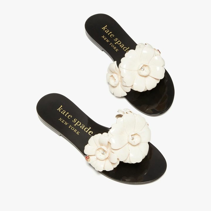 Women's Kate Spade Jaylee Slides Black / Cream | UB2965148