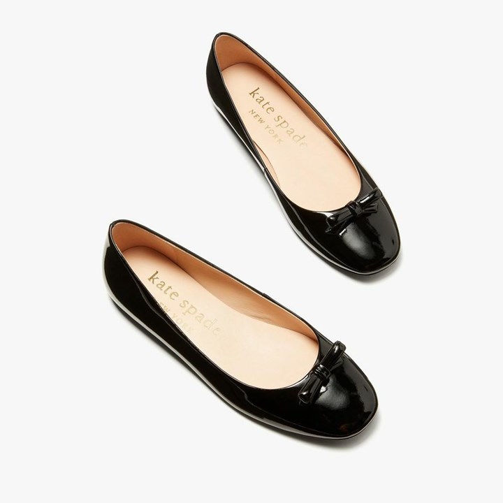 Women's Kate Spade Kiersten Bow Ballerinas Black | PK3897512