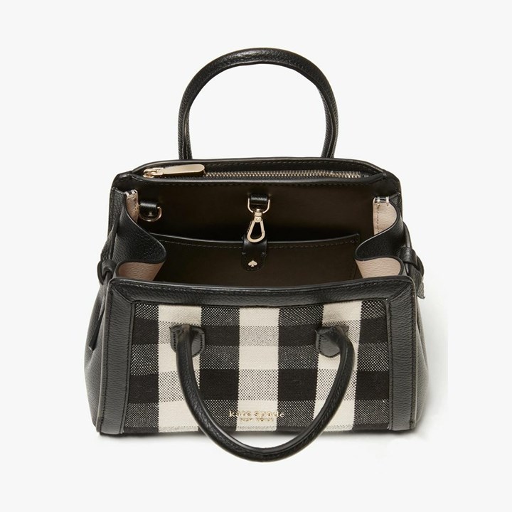 Women's Kate Spade Knott Gingham Mini Satchels Black Multicolor | EQ3109542