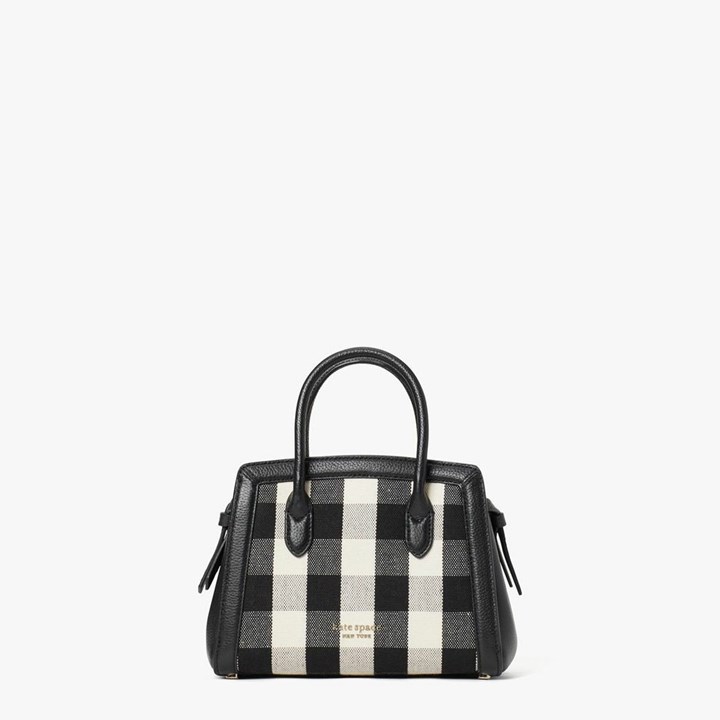 Women\'s Kate Spade Knott Gingham Mini Satchels Black Multicolor | EQ3109542