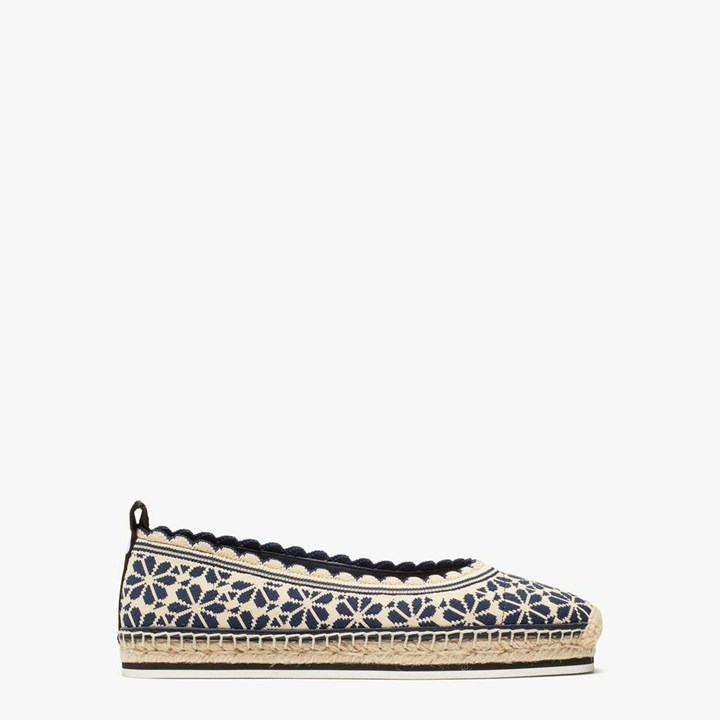 Women's Kate Spade Knottingham Knit Espadrilles White / Blue | FB0697135