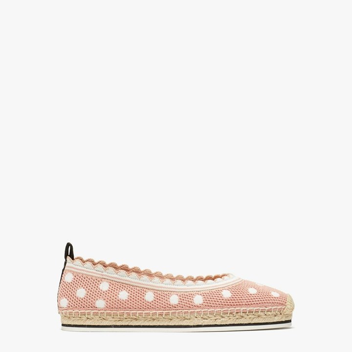 Women's Kate Spade Knottingham Knit Espadrilles Rose White | VI2740856