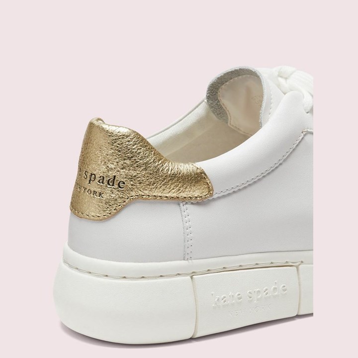 Women's Kate Spade Lift Sneakers White / Gold | BI8941725