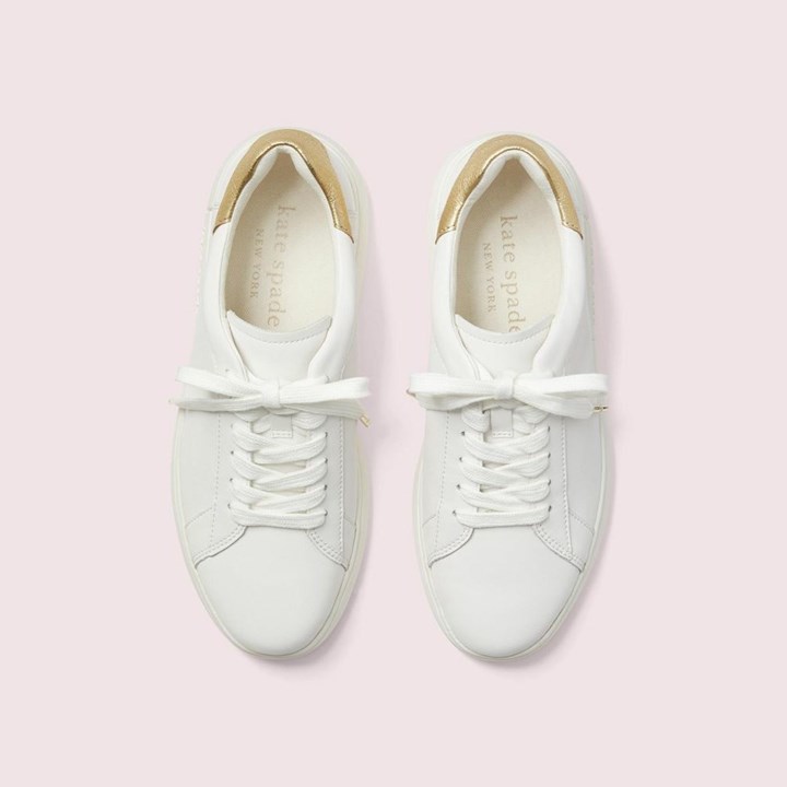 Women's Kate Spade Lift Sneakers White / Gold | BI8941725