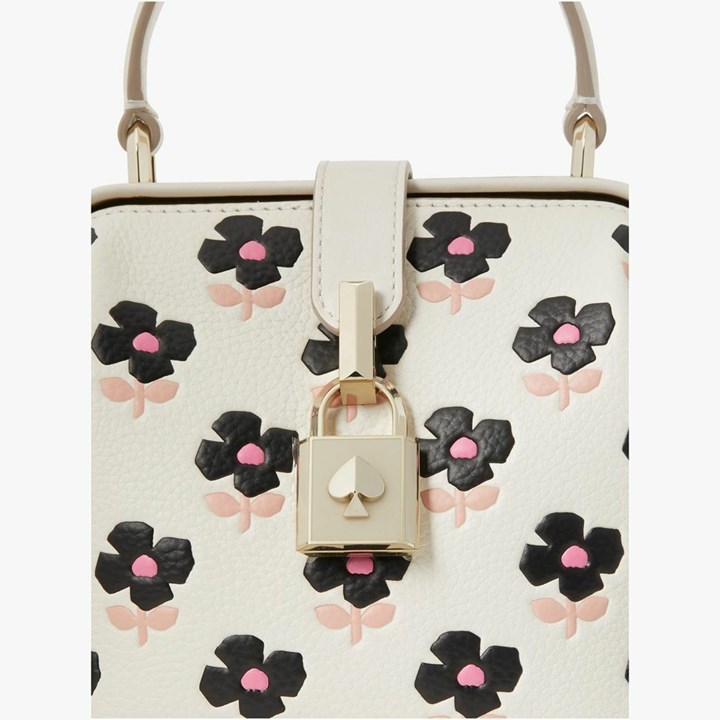 Women's Kate Spade Remedy Block Print Floral Small Crossbody Bags Cream | FV3698571