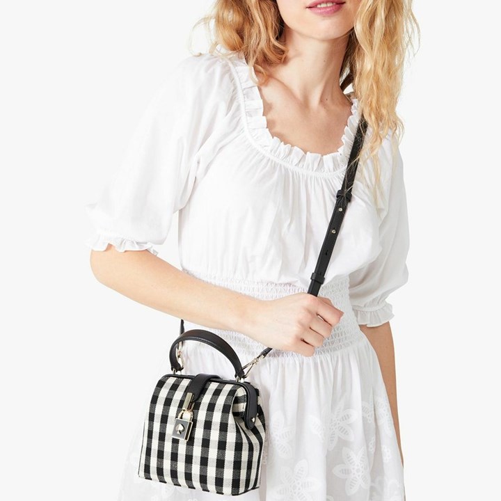 Women's Kate Spade Remedy Gingham Small Crossbody Bags Black Multicolor | MI1340675