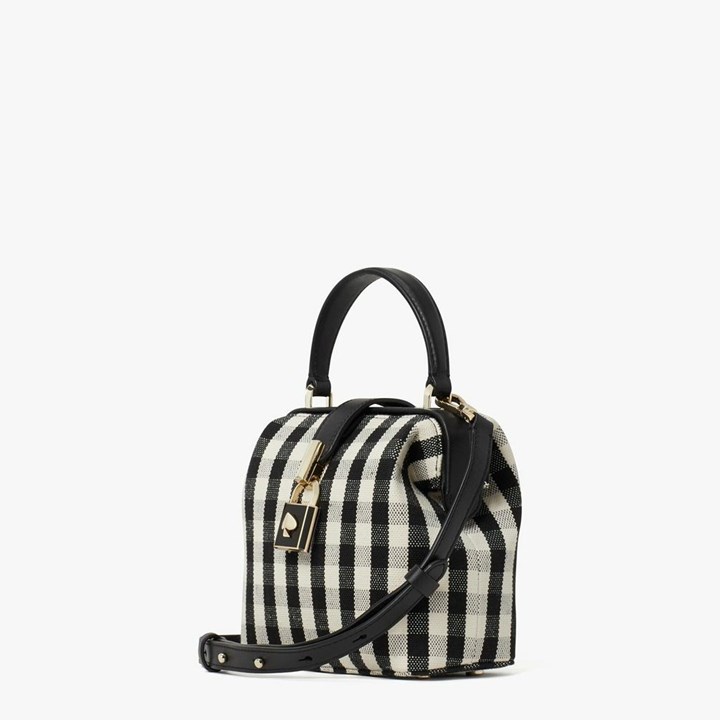 Women's Kate Spade Remedy Gingham Small Crossbody Bags Black Multicolor | MI1340675