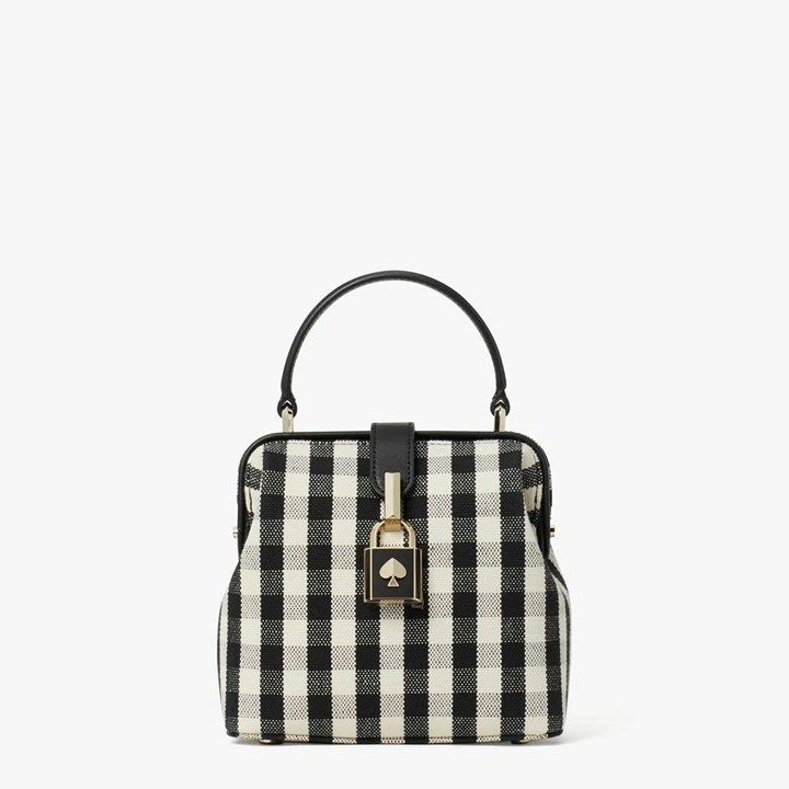 Women\'s Kate Spade Remedy Gingham Small Crossbody Bags Black Multicolor | MI1340675