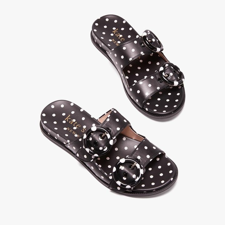 Women's Kate Spade Rhodes Slides Black / Cream | HI1730652