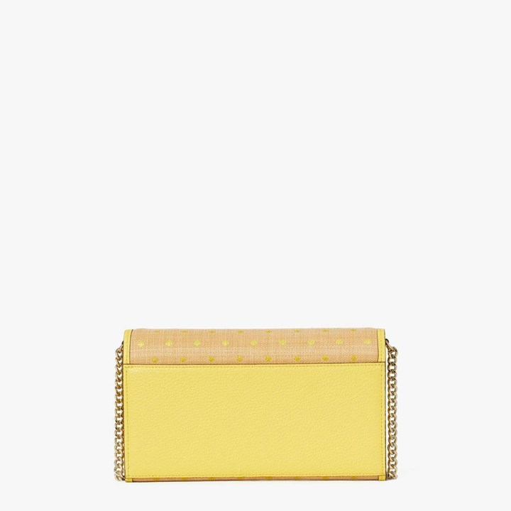 Women's Kate Spade Roulette Raffia Dots Clutch Bags Yellow Multicolor | ZY5870126