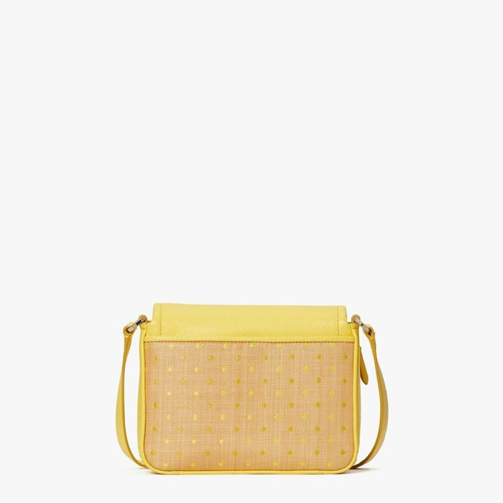 Women's Kate Spade Run Around Raffia Dot Large Crossbody Bags Yellow Multicolor | PM8641579