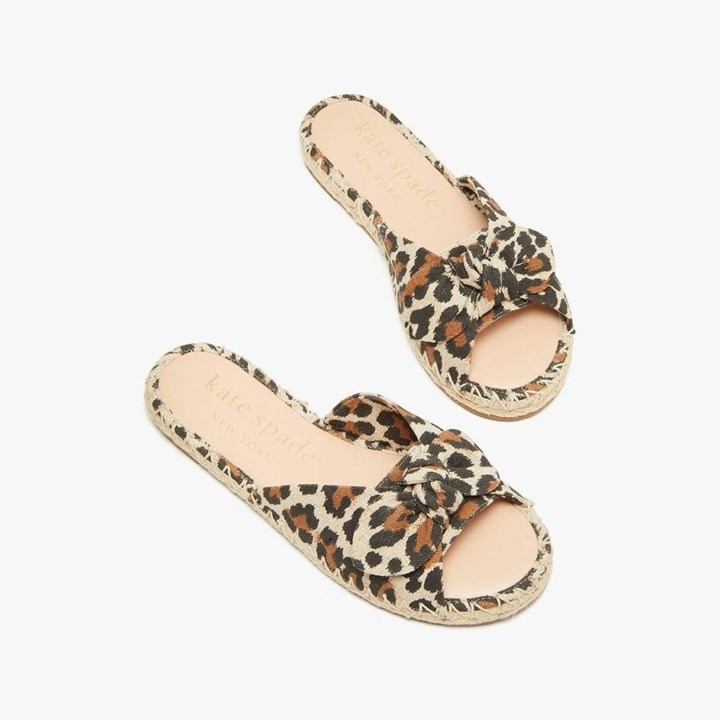 Women\'s Kate Spade Saltie Shore Slides Leopard | PI5470238