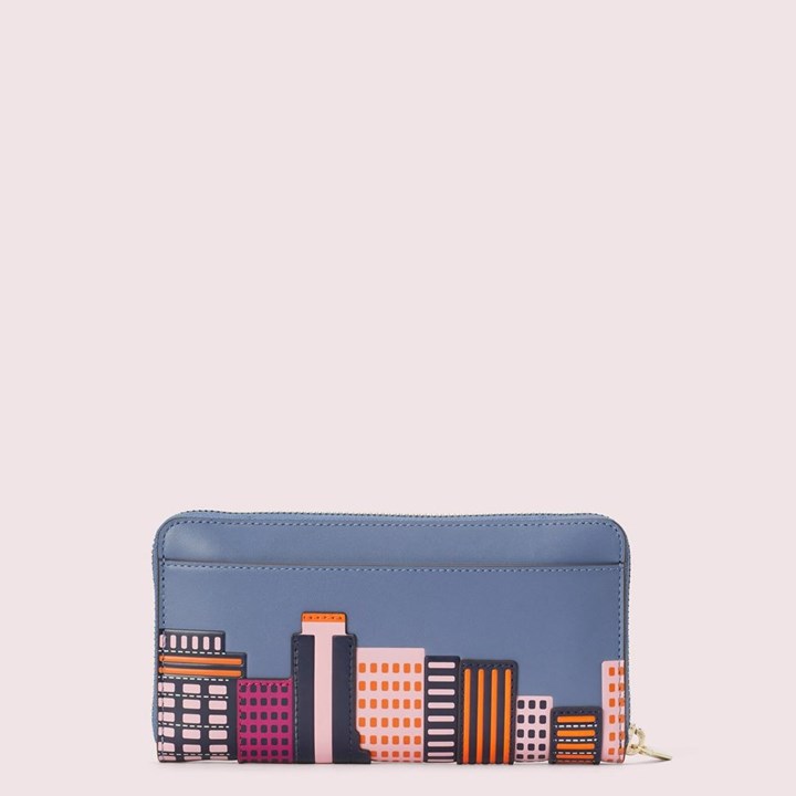 Women's Kate Spade Scenic Route Nyc Zip-Around Continental Multicolor Wallets Multicolor | RM5296408