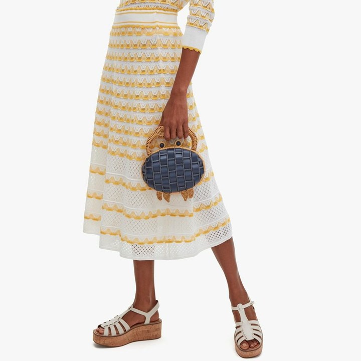 Women's Kate Spade Shelly Wicker Crab Crossbody Bags Blue | RN9310465