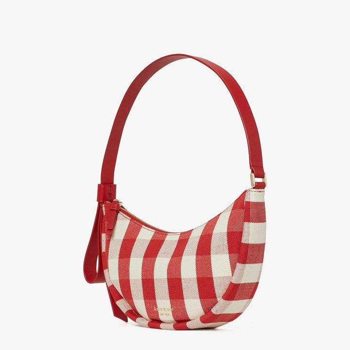 Women's Kate Spade Smile Gingham Small Shoulder Bags Red Multicolor | KB7205641