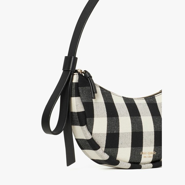 Women's Kate Spade Smile Gingham Small Shoulder Bags Black Multicolor | NW3540279