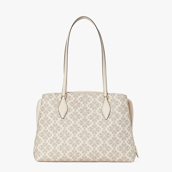 Women's Kate Spade Spade Flower Coated Canvas Zeezee Large Tote Bags White Multicolor | CN5604728