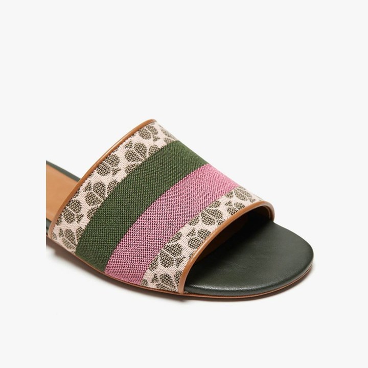 Women's Kate Spade Spade Flower Jacquard Boardwalk Slides Light Pink | JU3956842