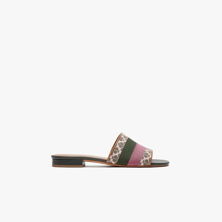 Women\'s Kate Spade Spade Flower Jacquard Boardwalk Slides Light Pink | JU3956842