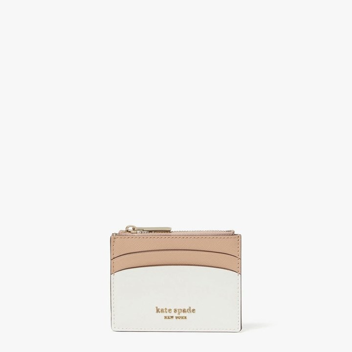 Women\'s Kate Spade Spencer Coin Card Holder White / Brown | CM3250916