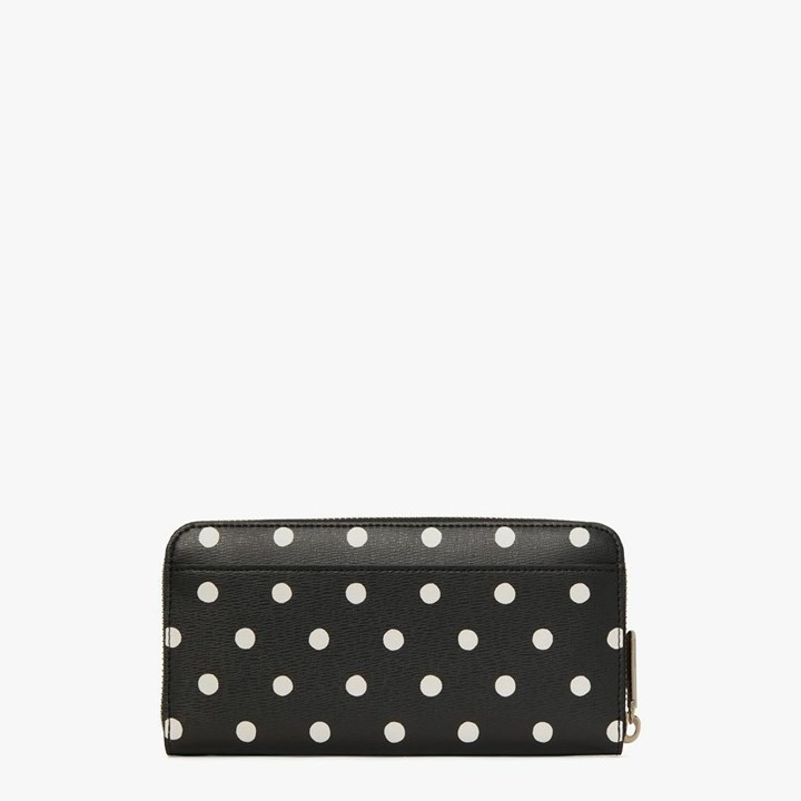 Women's Kate Spade Spencer Sunshine Dot Zip-Around Continental Wallets Black Multicolor | KV5639274