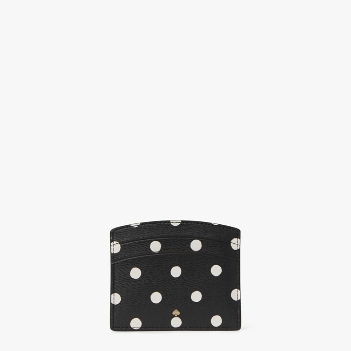 Women's Kate Spade Spencer Sunshine Dot Card Holder Black Multicolor | QY9247138