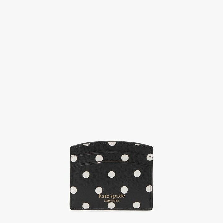 Women\'s Kate Spade Spencer Sunshine Dot Card Holder Black Multicolor | QY9247138