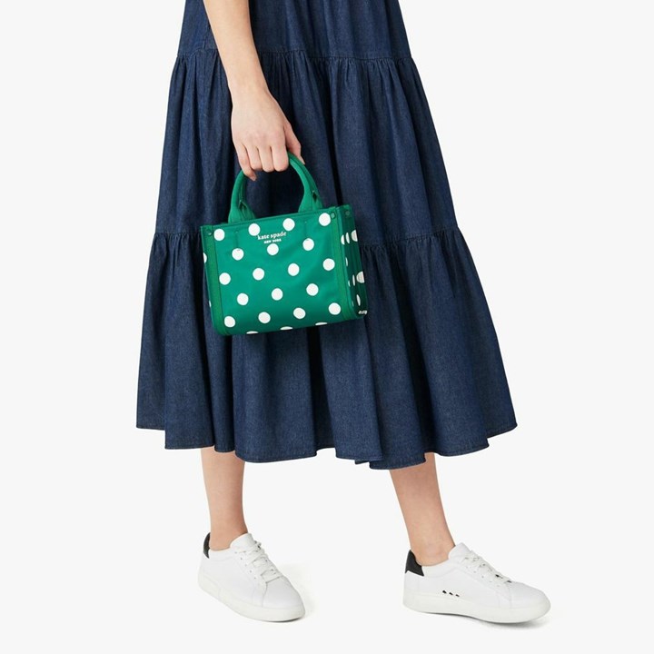 Women's Kate Spade The Little Better Sam Sunshine Dot Mini Tote Bags Green | EC6243981