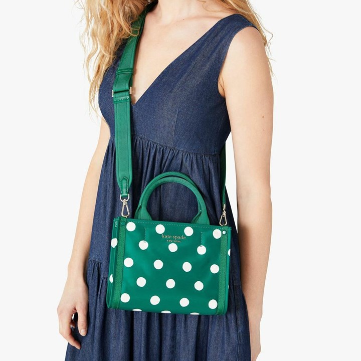 Women's Kate Spade The Little Better Sam Sunshine Dot Mini Tote Bags Green | EC6243981