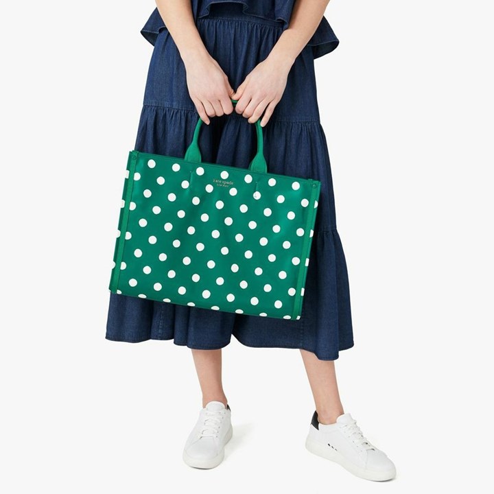 Women's Kate Spade The Little Better Sam Sunshine Dot Large Tote Bags Green | VJ4768315