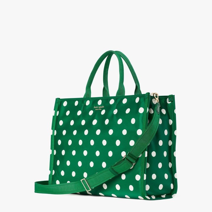 Women's Kate Spade The Little Better Sam Sunshine Dot Large Tote Bags Green | VJ4768315