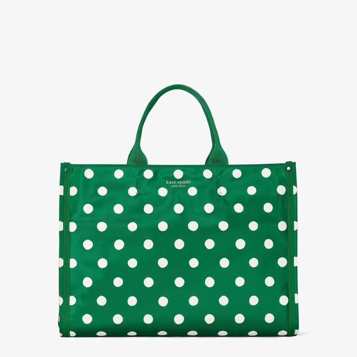 Women\'s Kate Spade The Little Better Sam Sunshine Dot Large Tote Bags Green | VJ4768315