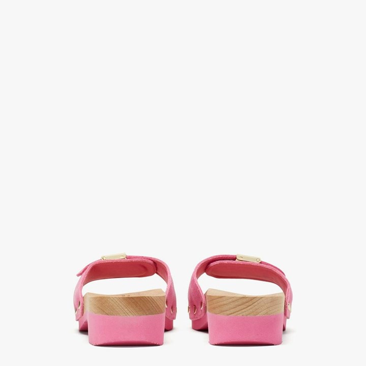 Women's Kate Spade x Dr. Scholl's Crushed Watermelon Suede Slides Pink | AM9841725