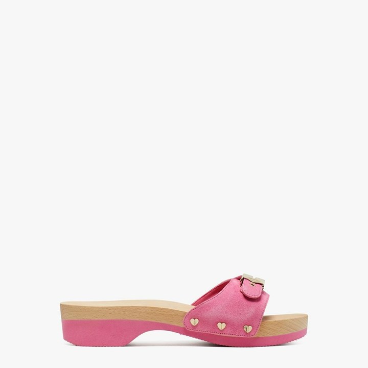 Women\'s Kate Spade x Dr. Scholl\'s Crushed Watermelon Suede Slides Pink | AM9841725