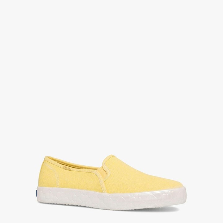 Women's Kate Spade x Keds Double Decker Logo Foxing Canvas Sneakers Yellow | ZY0865172